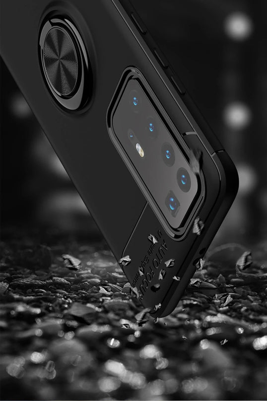 Huawei P40 Pro Range Yüzüklü Silikon Kılıf - Siyah 2 5