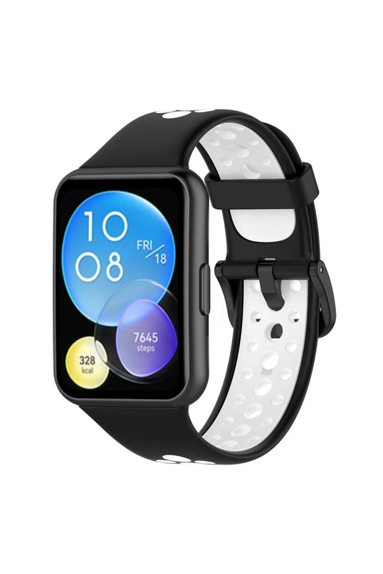Huawei Watch Fit 2 Spor Delikli Kordon - Siyah 4