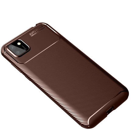 Huawei Y5P Auto Focus Karbon Kapak Kılıf - Kahverengi 2