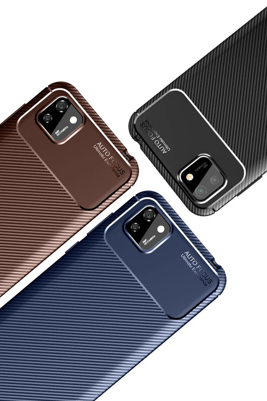 Huawei Y5P Auto Focus Karbon Kapak Kılıf - Lacivert 3