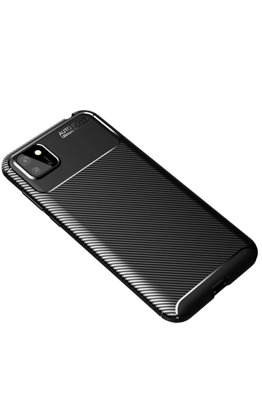 Huawei Y5P Auto Focus Karbon Kapak Kılıf - Siyah 2