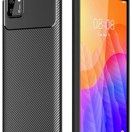 Huawei Y5P Auto Focus Karbon Kapak Kılıf - Siyah