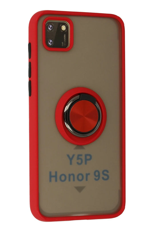 Huawei Y5P Montreal Yüzüklü Silikon Kapak Kılıf - Kırmızı 2