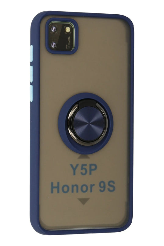 Huawei Y5P Montreal Yüzüklü Silikon Kapak Kılıf - Lacivert 2