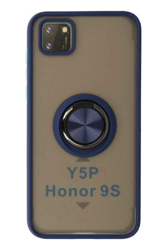 Huawei Y5P Montreal Yüzüklü Silikon Kapak Kılıf - Lacivert