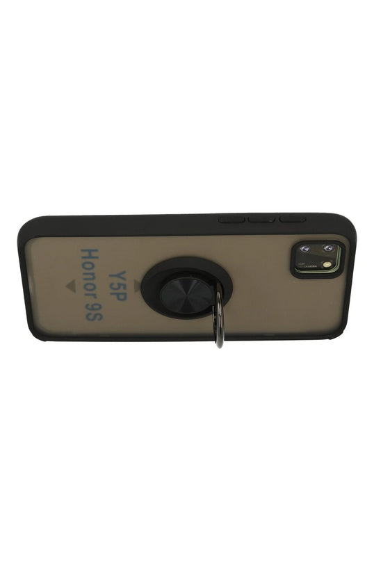 Huawei Y5P Montreal Yüzüklü Silikon Kapak Kılıf - Siyah 3