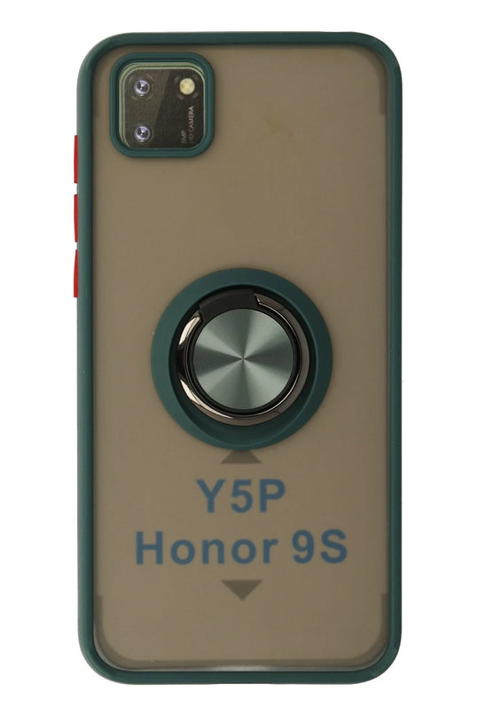 Huawei Y5P Montreal Yüzüklü Silikon Kapak Kılıf - Yeşil