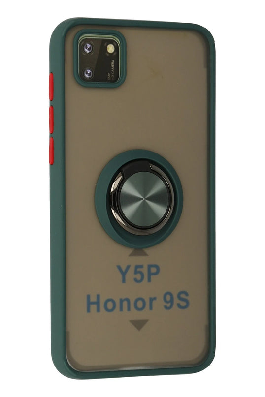 Huawei Y5P Montreal Yüzüklü Silikon Kapak Kılıf - Yeşil 2