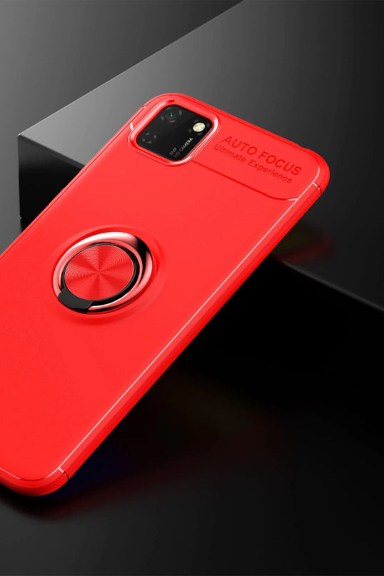 Huawei Y5P Range Yüzüklü Silikon Kılıf - Kırmızı 2