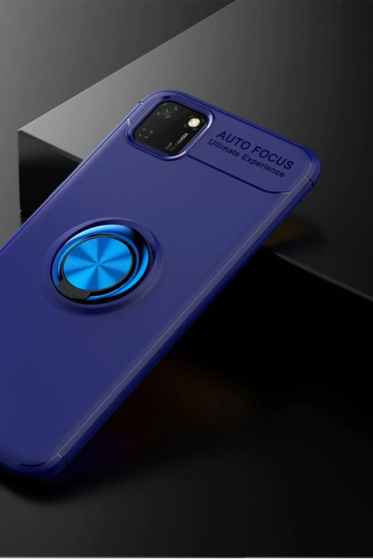 Huawei Y5P Range Yüzüklü Silikon Kılıf - Mavi 2