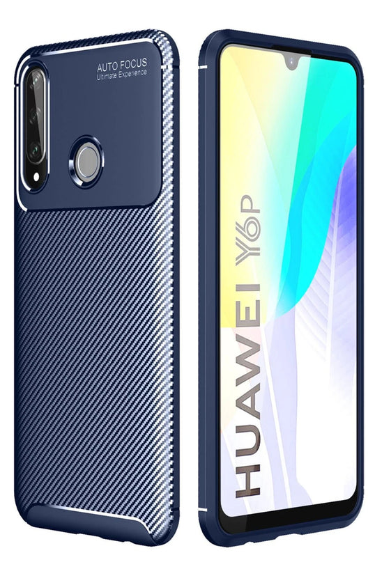 Huawei Y6P Auto Focus Karbon Kapak Kılıf - Lacivert