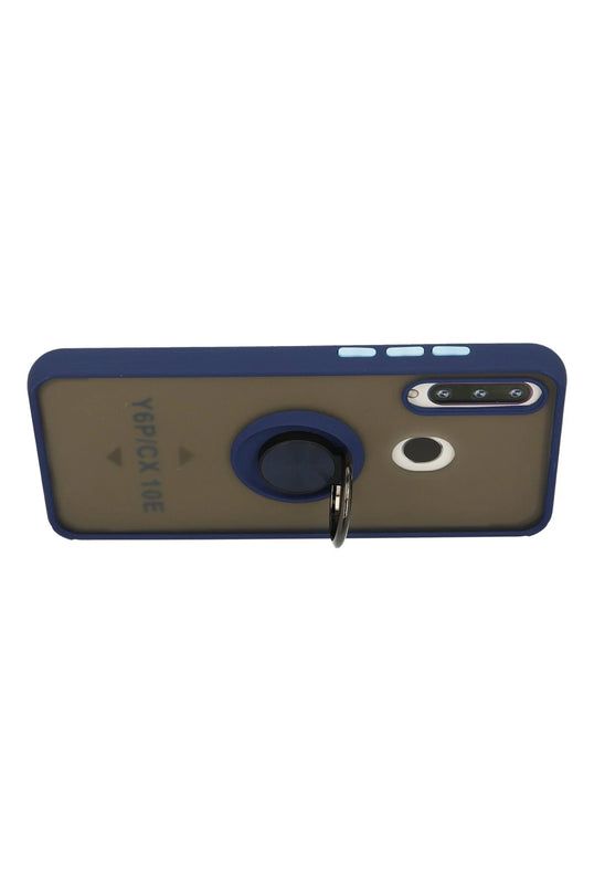 Huawei Y6P Montreal Yüzüklü Silikon Kapak Kılıf - Lacivert 3