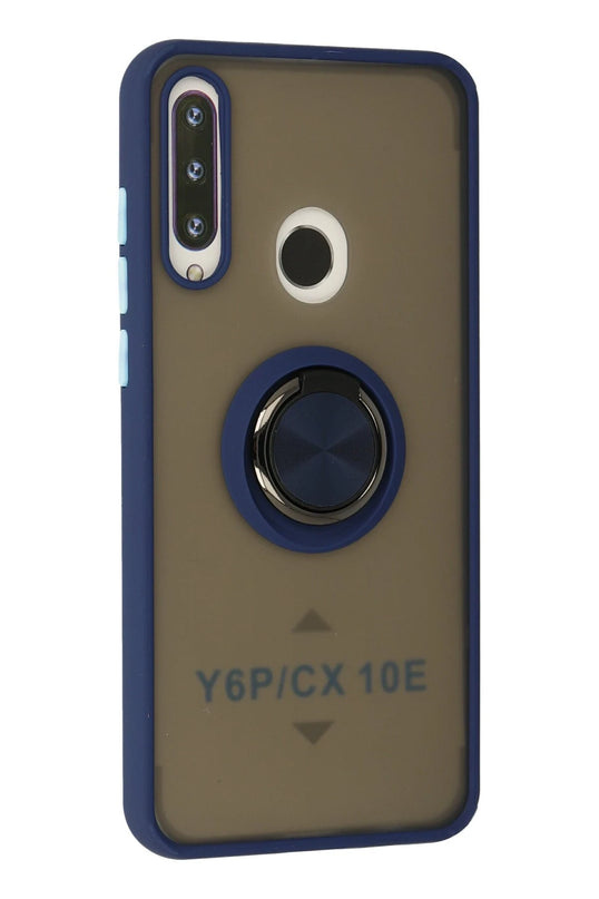 Huawei Y6P Montreal Yüzüklü Silikon Kapak Kılıf - Lacivert 2