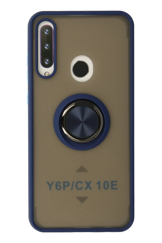 Huawei Y6P Montreal Yüzüklü Silikon Kapak Kılıf - Lacivert