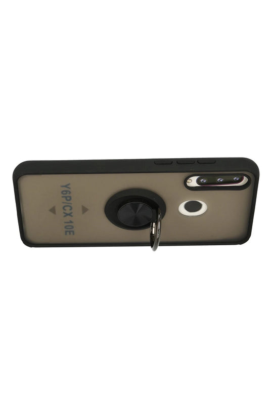 Huawei Y6P Montreal Yüzüklü Silikon Kapak Kılıf - Siyah 3