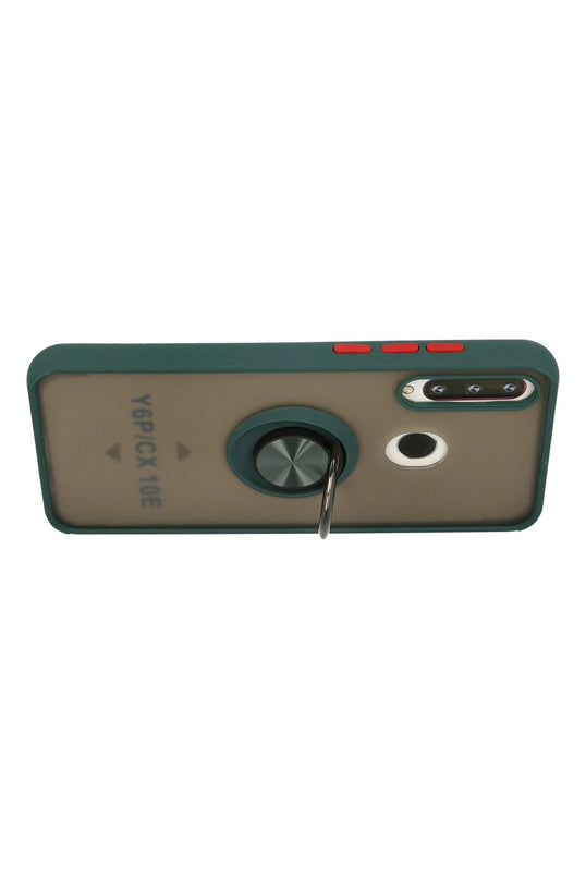 Huawei Y6P Montreal Yüzüklü Silikon Kapak Kılıf - Yeşil 3