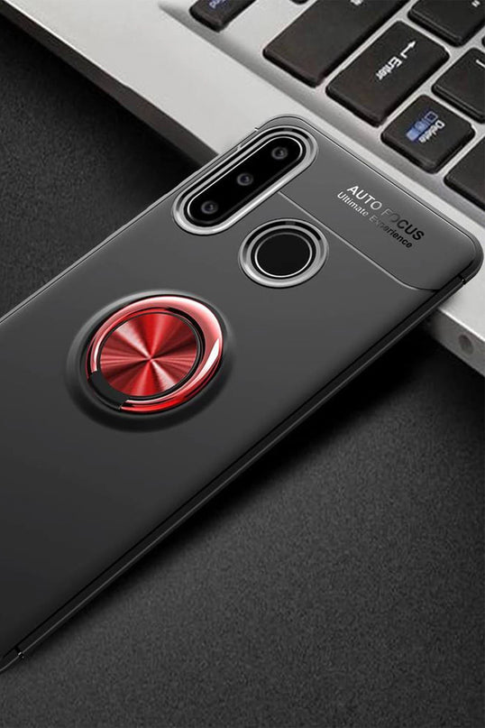 Huawei Y6P Range Yüzüklü Silikon Kılıf - Siyah 3 2