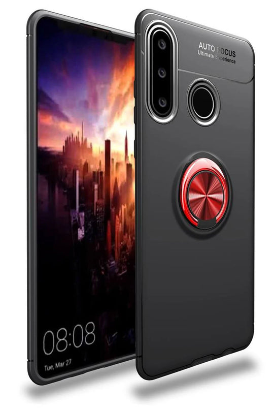 Huawei Y6P Range Yüzüklü Silikon Kılıf - Siyah 3