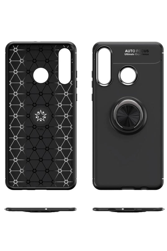 Huawei Y6P Range Yüzüklü Silikon Kılıf - Siyah 2 4