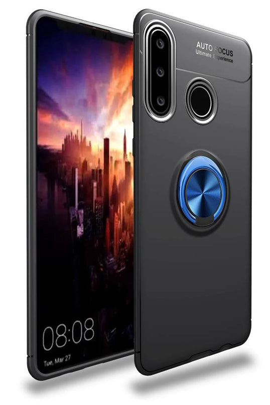Huawei Y6P Range Yüzüklü Silikon Kılıf - Siyah 2