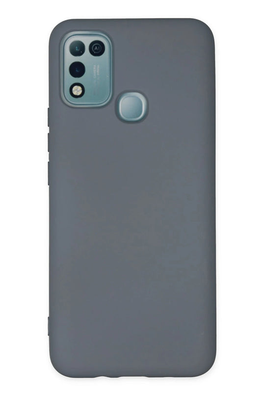 Infinix Hot 10 Play Nano içi Kadife Silikon Kılıf - Gri