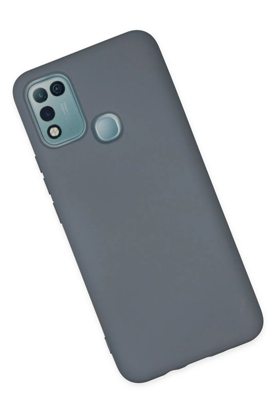 Infinix Hot 10 Play Nano içi Kadife Silikon Kılıf - Gri 3
