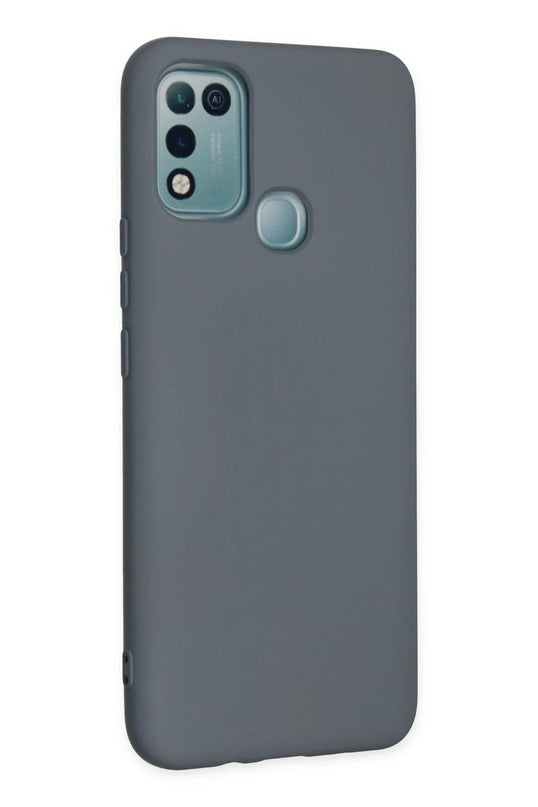 Infinix Hot 10 Play Nano içi Kadife Silikon Kılıf - Gri 2