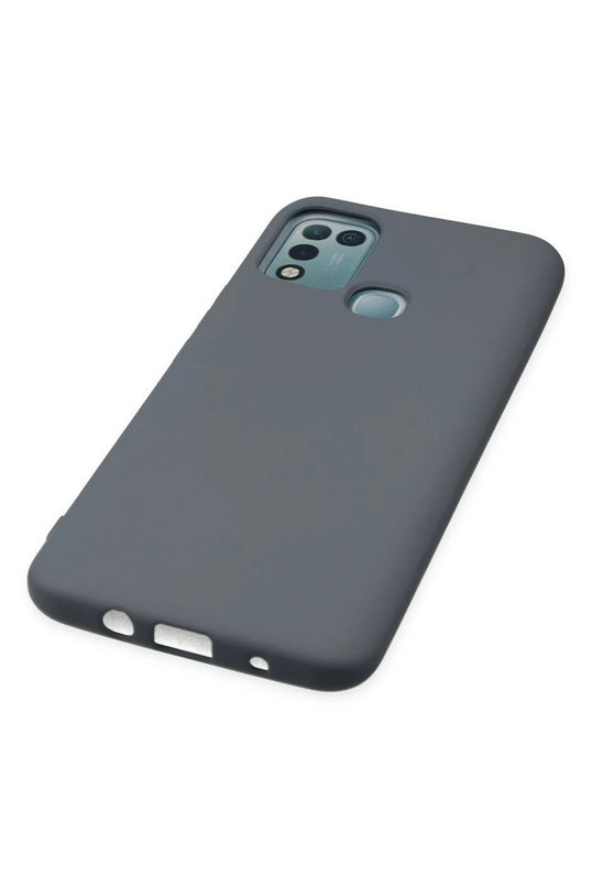 Infinix Hot 10 Play Nano içi Kadife Silikon Kılıf - Gri 5