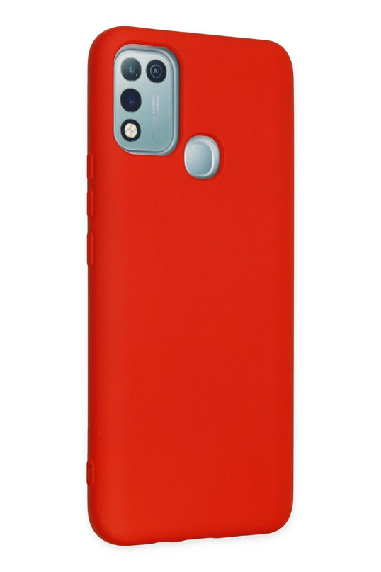 Infinix Hot 10 Play Nano içi Kadife Silikon Kılıf - Kırmızı 2