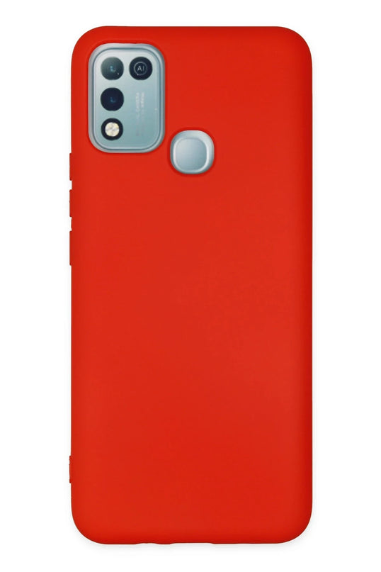 Infinix Hot 10 Play Nano içi Kadife Silikon Kılıf - Kırmızı