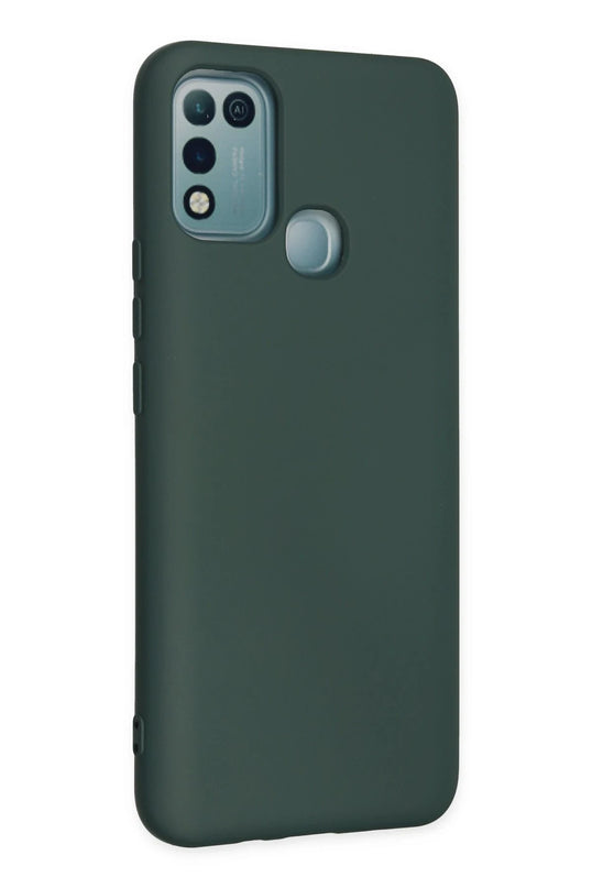 Infinix Hot 10 Play Nano içi Kadife Silikon Kılıf - Koyu Yeşil 2