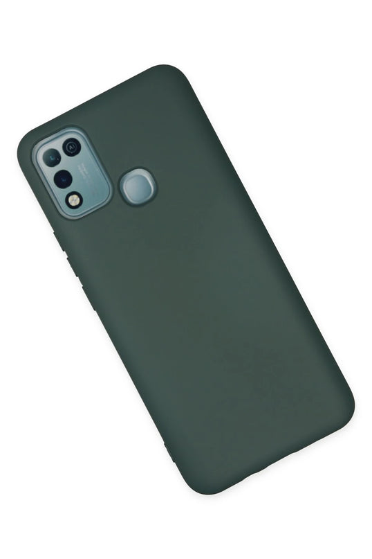 Infinix Hot 10 Play Nano içi Kadife Silikon Kılıf - Koyu Yeşil 3