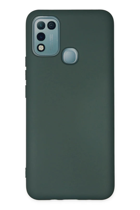 Infinix Hot 10 Play Nano içi Kadife Silikon Kılıf - Koyu Yeşil