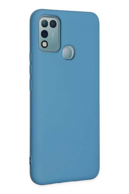 Infinix Hot 10 Play Nano içi Kadife Silikon Kılıf - Mavi 2