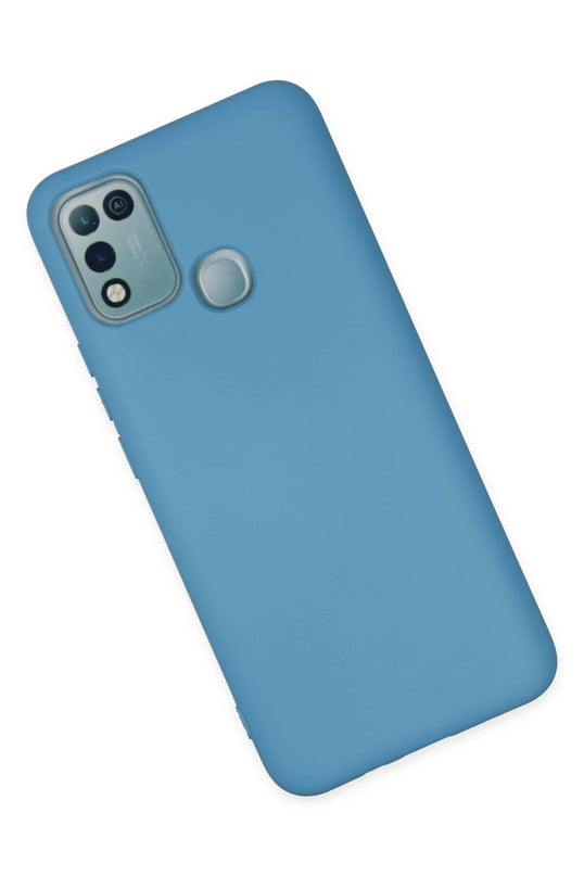 Infinix Hot 10 Play Nano içi Kadife Silikon Kılıf - Mavi 3
