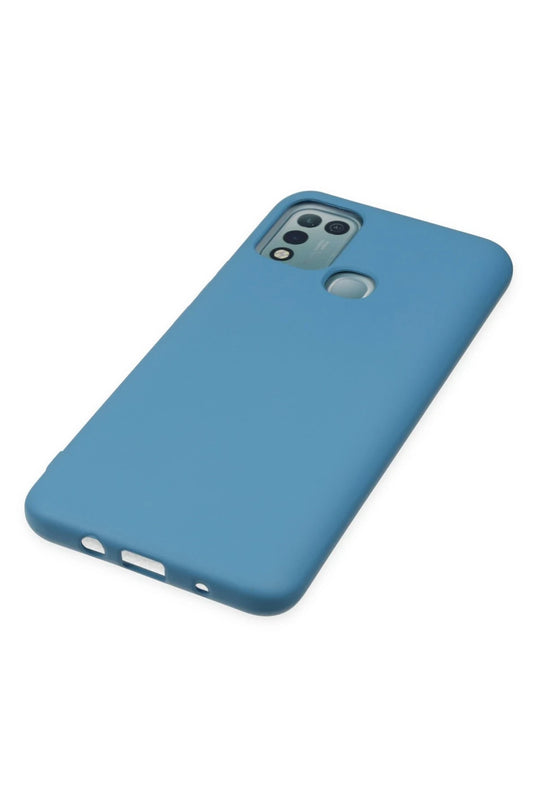 Infinix Hot 10 Play Nano içi Kadife Silikon Kılıf - Mavi 4