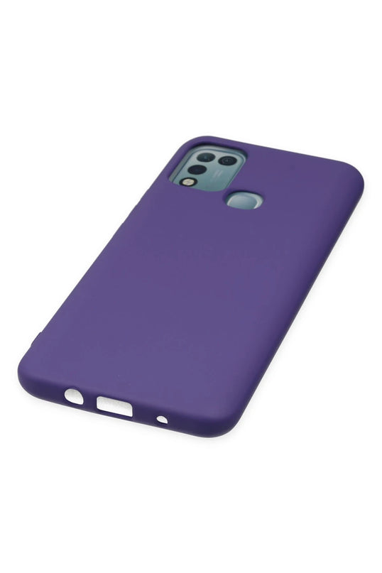 Infinix Hot 10 Play Nano içi Kadife Silikon Kılıf - Mor 4