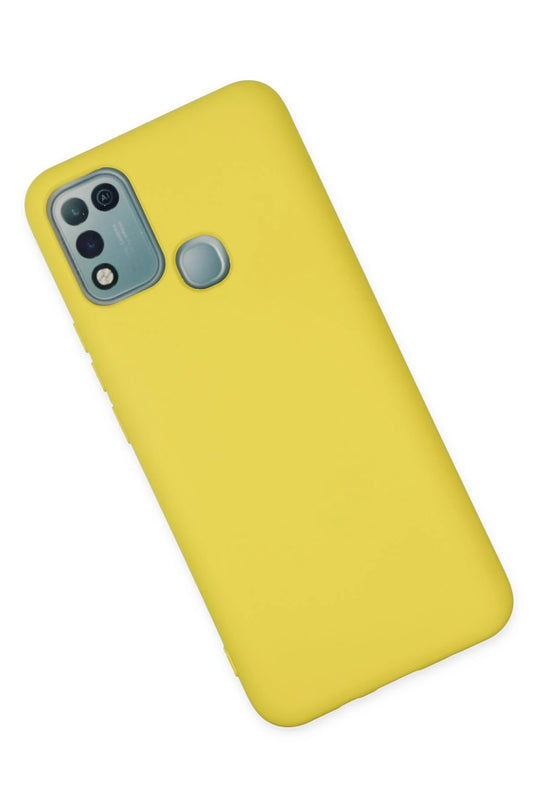 Infinix Hot 10 Play Nano içi Kadife Silikon Kılıf - Sarı 3