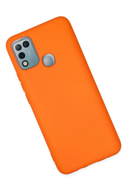 Infinix Hot 10 Play Nano içi Kadife Silikon Kılıf - Turuncu 3