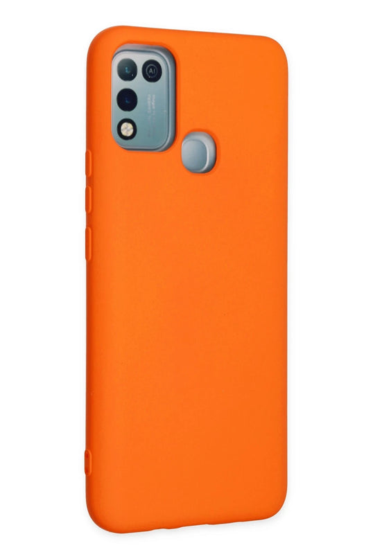 Infinix Hot 10 Play Nano içi Kadife Silikon Kılıf - Turuncu 2