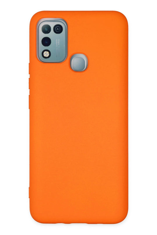 Infinix Hot 10 Play Nano içi Kadife Silikon Kılıf - Turuncu