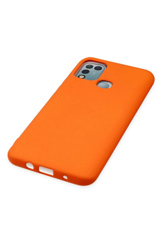 Infinix Hot 10 Play Nano içi Kadife Silikon Kılıf - Turuncu 5