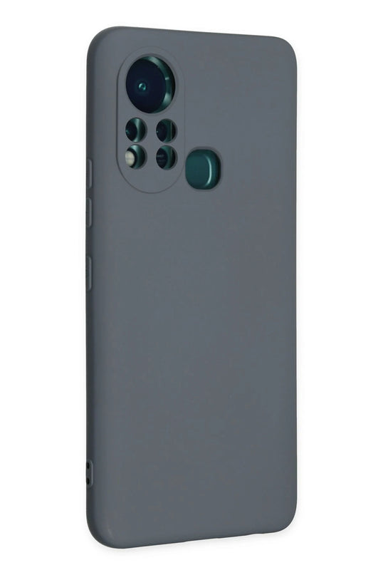 Infinix Hot 11s Nano içi Kadife Silikon Kılıf - Gri 2