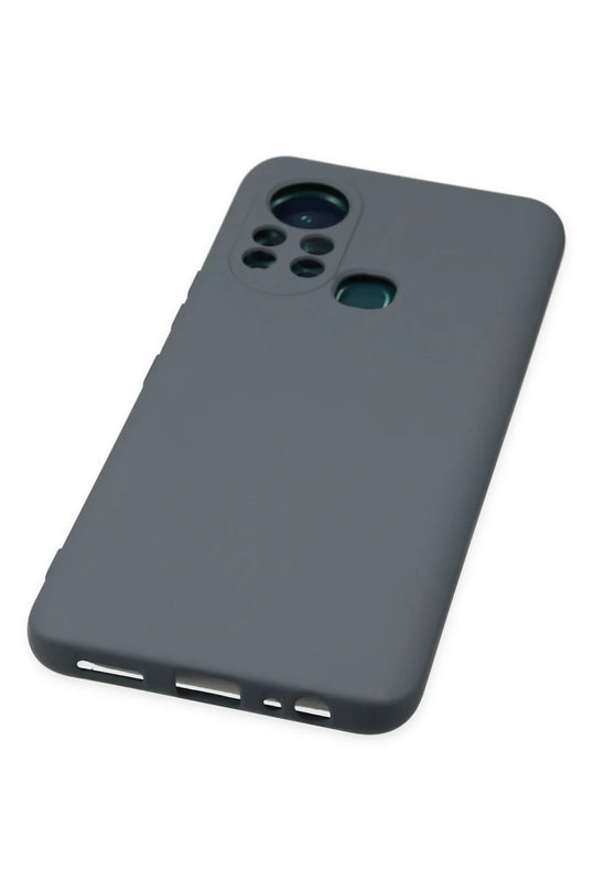 Infinix Hot 11s Nano içi Kadife Silikon Kılıf - Gri 4