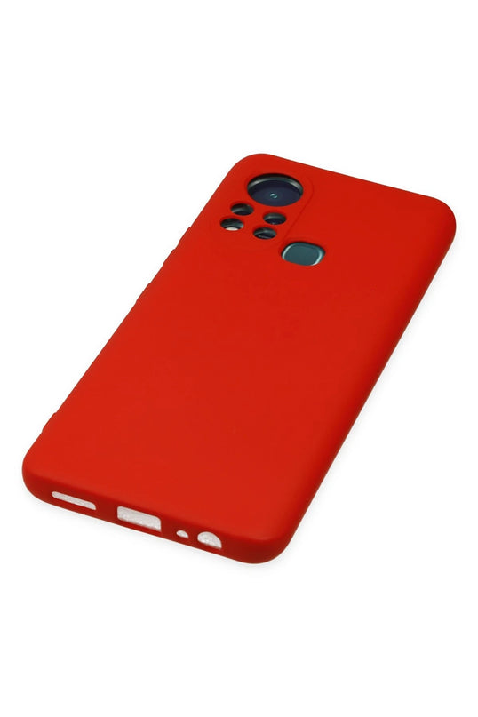 Infinix Hot 11s Nano içi Kadife Silikon Kılıf - Kırmızı 4
