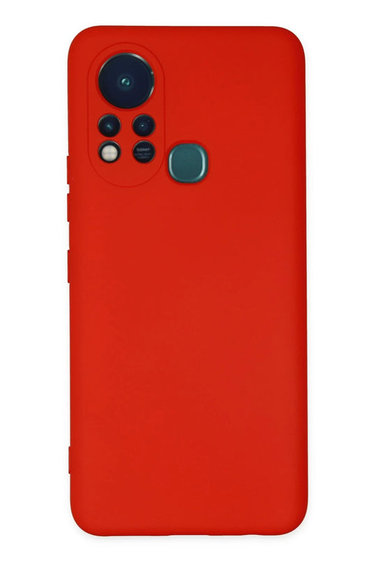 Infinix Hot 11s Nano içi Kadife Silikon Kılıf - Kırmızı