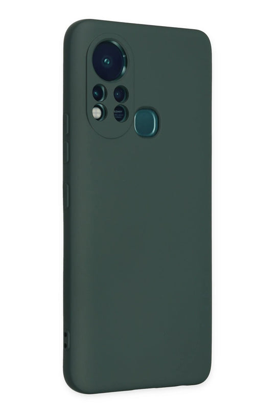 Infinix Hot 11s Nano içi Kadife Silikon Kılıf - Koyu Yeşil