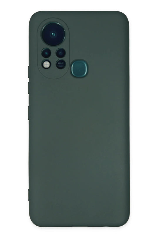 Infinix Hot 11s Nano içi Kadife Silikon Kılıf - Koyu Yeşil 3
