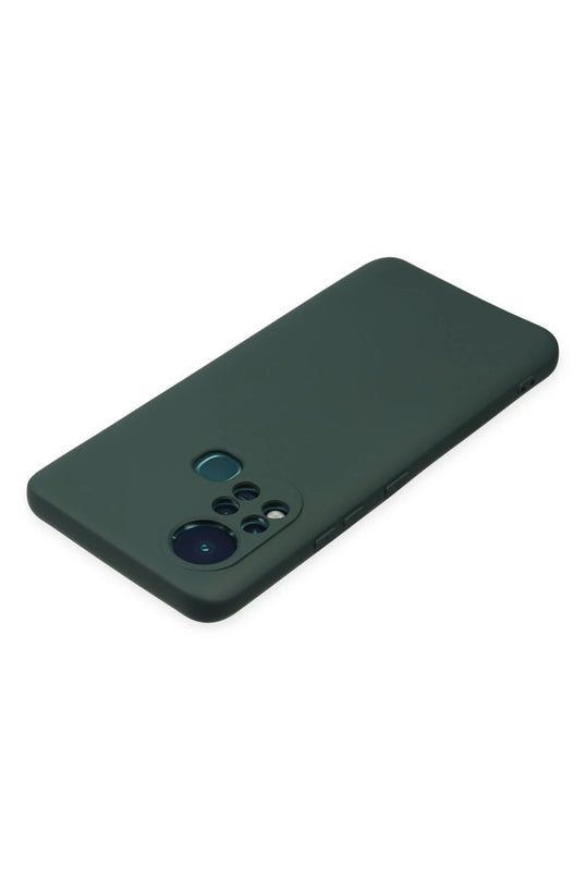 Infinix Hot 11s Nano içi Kadife Silikon Kılıf - Koyu Yeşil 5