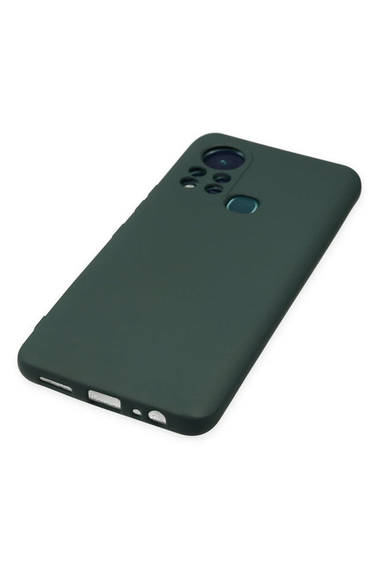 Infinix Hot 11s Nano içi Kadife Silikon Kılıf - Koyu Yeşil 4